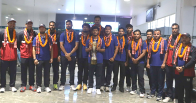 उपाधि जितेर स्वदेश फर्किएको राष्ट्रिय क्रिकेट टोलीलाई काठमाडौँमा भव्य स्वागत